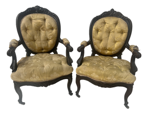 20th Century Napoleon III Louis XV Armchairs in Pearwood, Set of 2