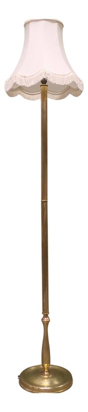 Vintage Slender Column Brass Floor Lamp, 1930