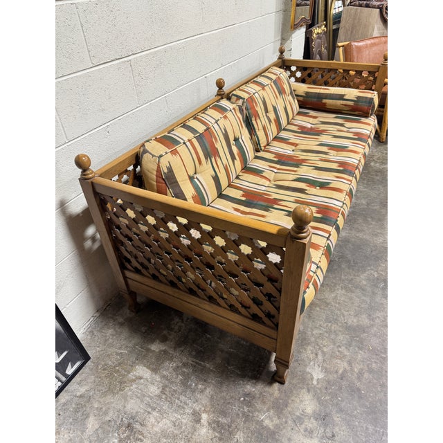 Wood 1950s Drexel Moroccan Style Sofa For Sale - Image 7 of 12