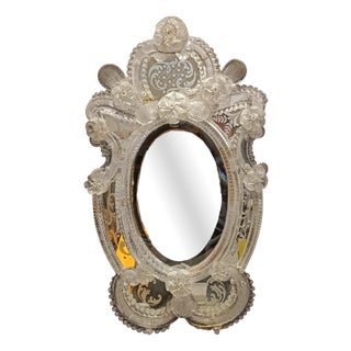 Antique Murano Glass Mirror, 1950s For Sale