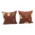 Applique African Raffia, Patchwork and Applique Brown Decorative Pillows - Set of 2 For Sale