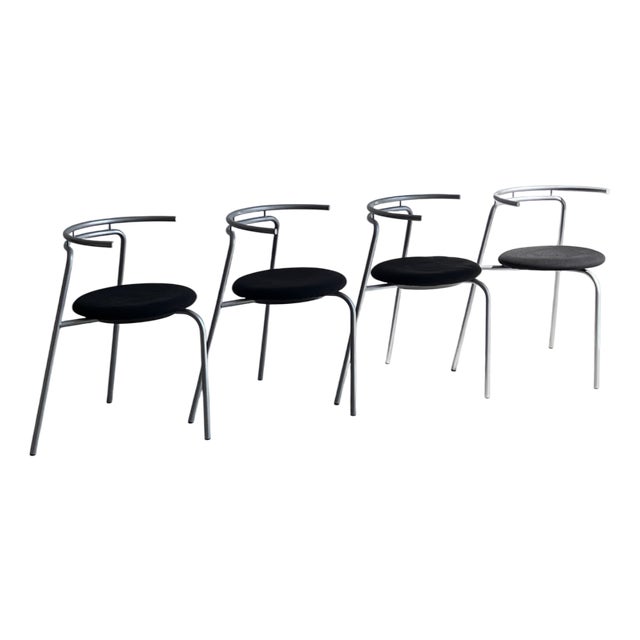 Stackable Chairs by Ross Littell for Atelier Areti, 1980s, Set of 4 For Sale