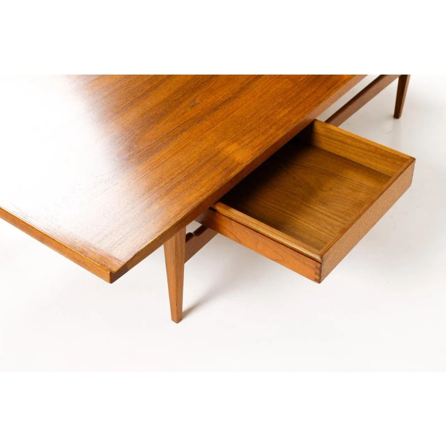 1960s Danish Modern Mid Century Rectangular Large Teak Coffee Table