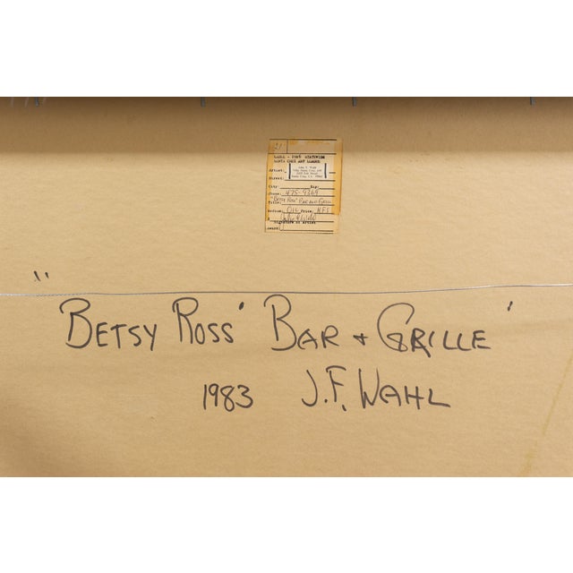 'Betsy Ross Bar & Grill' by John F. Wahl, 1983, Santa Cruz Art League, California, Cocktail Hostesses For Sale - Image 10 of 10