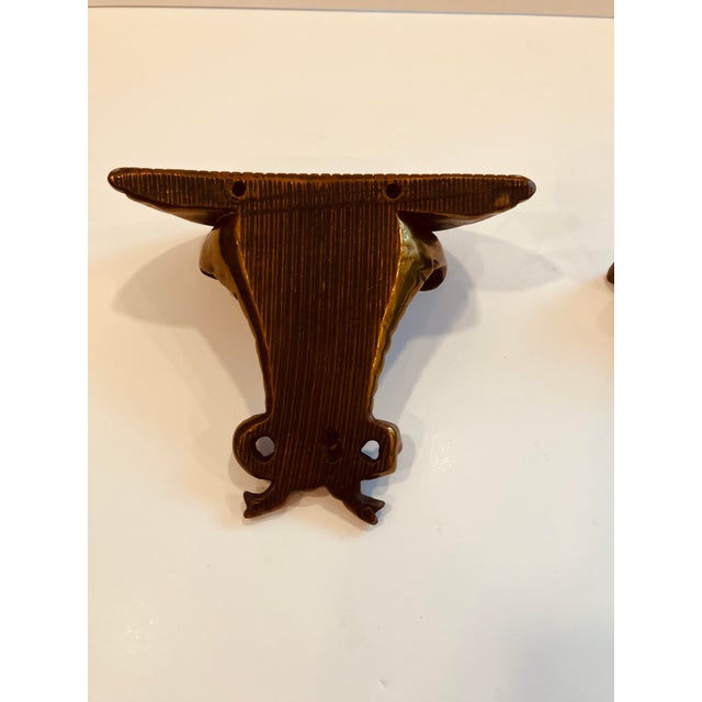 1950s Pair of Prince of Wales Feather Motif Brackets For Sale - Image 5 of 6