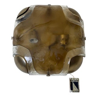 Amber Murano Glass Two-Light Wall from Kaiser Idell, 1970s For Sale