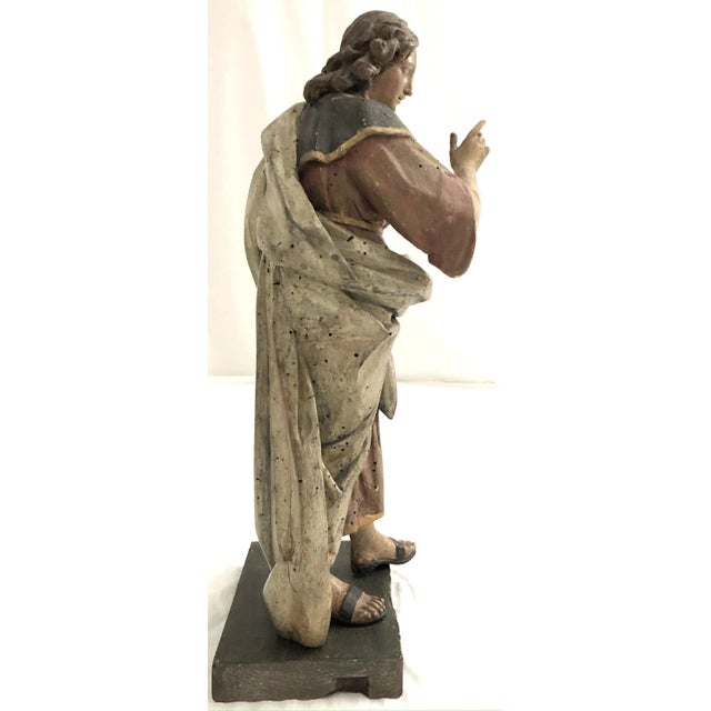 Italian A Late 17th C. Italian or Northern European Carved Wood Sculpture of a Saint For Sale - Image 3 of 9