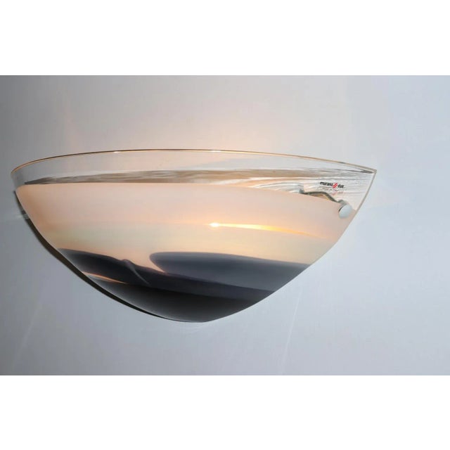 Italian Wall Lamp Murano Hand Blown Transparent Glass For Sale In New York - Image 6 of 13