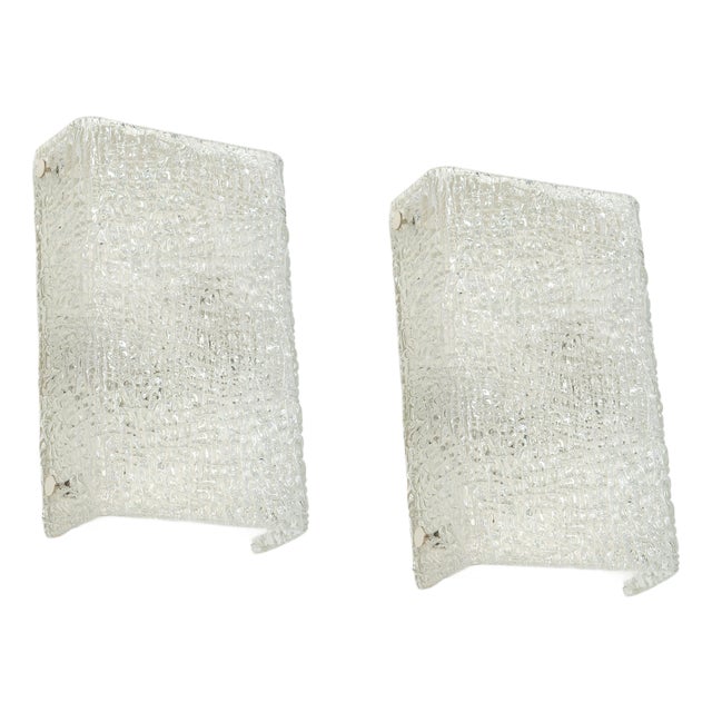 Murano Glass Sconces from Kaiser Idell / Kaiser Leuchten, Germany, 1970s, Set of 2 For Sale