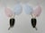 A pair of exceptional floral wall lights made in the 1950s by geru-leuchten. the acrylic glass shades in the shape of...