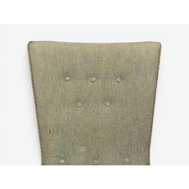 Wood Swedish Modern, Slipper Chair, Green Fabric, Beech, Sweden, 1940s For Sale - Image 7 of 12