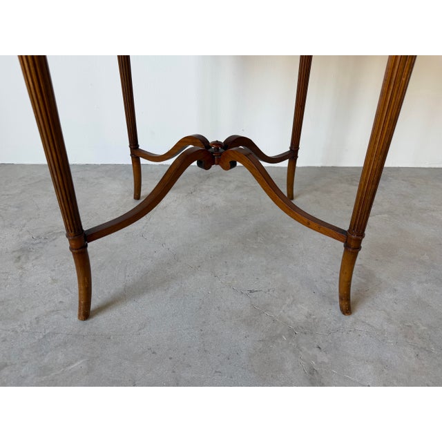 Antique French Neoclassical Flame Mahogany Round Side Table For Sale - Image 10 of 12