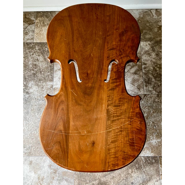 Vintage 1976 Amana Furniture Solid Walnut Violin-Shaped Hearth Bench / Footstool For Sale - Image 4 of 18