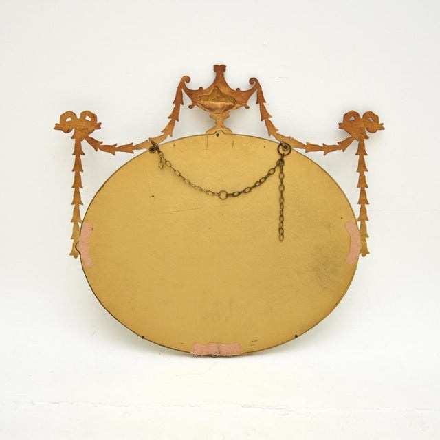1930s Vintage Adam Style Gilt Metal Mirror, 1930 For Sale - Image 5 of 6
