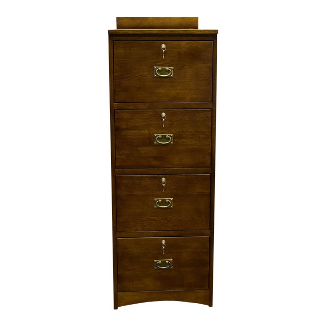 Crafters and Weavers Mission Walnut Solid Oak 4 Drawer File