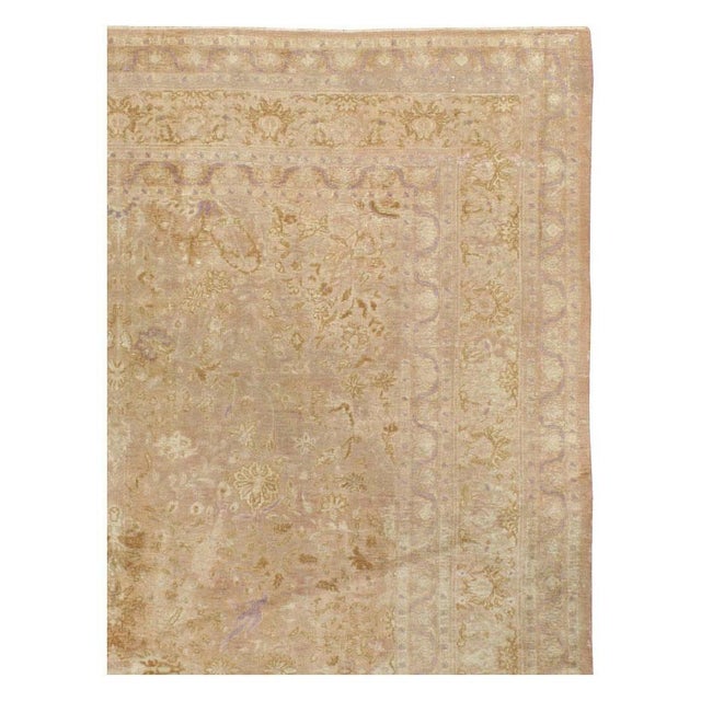 Rustic Galerie Shabab Collection Early 20th Century Handmade Turkish Silk Herekeh Room Size Carpet For Sale - Image 3 of 10