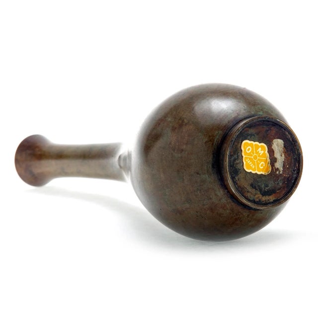 Mid 20th Century Japanese Bronze Bud Vase With Smooth Finish For Sale In Los Angeles - Image 6 of 9