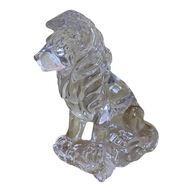 1980s Crystal Lion by Lenox Company For Sale