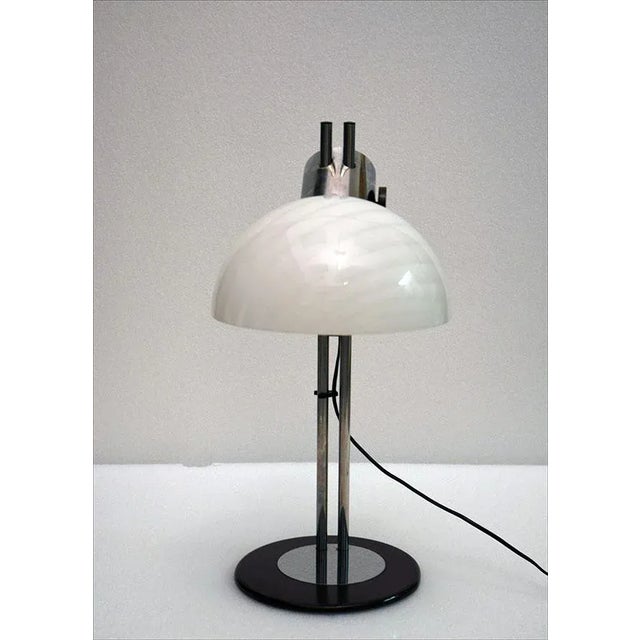Glass and Metal Table Lamp by Zonca, 1970s For Sale - Image 4 of 12