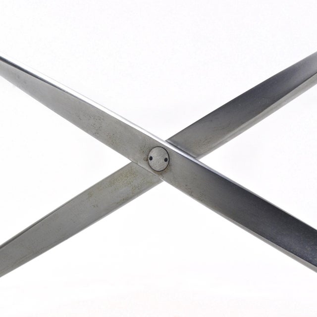 Metal Poul Kjaerholm PK91 Folding Stool by E. Kold Christensen For Sale - Image 7 of 9