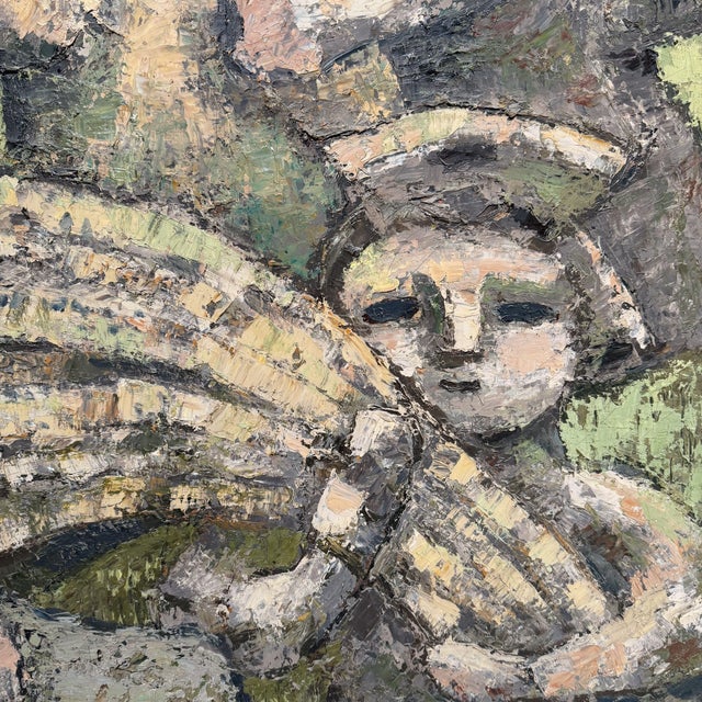 Modern Takahashi Yoshikazu, Four Faces, 1983, Oil on Canvas For Sale - Image 3 of 9