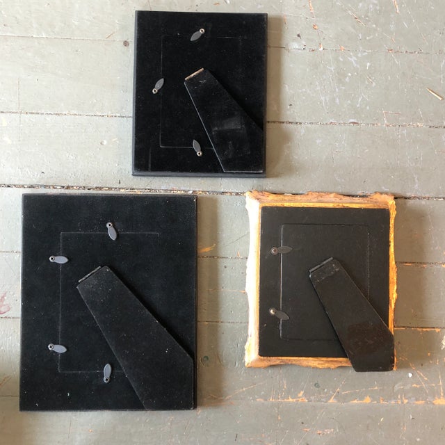 2020s Contemporary Collection of 3 Abstract Portrait Paintings Ornate Small Tabletop Frames For Sale - Image 5 of 6