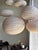 Beige Japanese-Style Round Pink Rattan and Natural Linen Pendant Light For Sale - Image 8 of 18