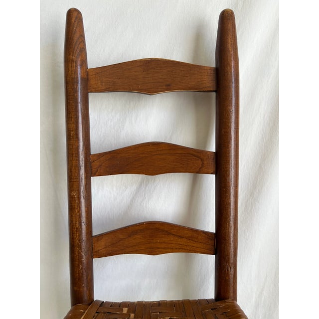 Antique Child's Ladder-Back Chair With Cane Seat - Early 20th Century For Sale - Image 11 of 12