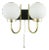 Mid-Century Brass & Opaline Sconces, Set of 2 For Sale