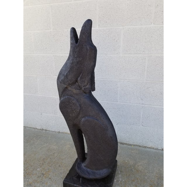 Mid Century Coyote Terracotta and Cement Statue For Sale In Los Angeles - Image 6 of 11