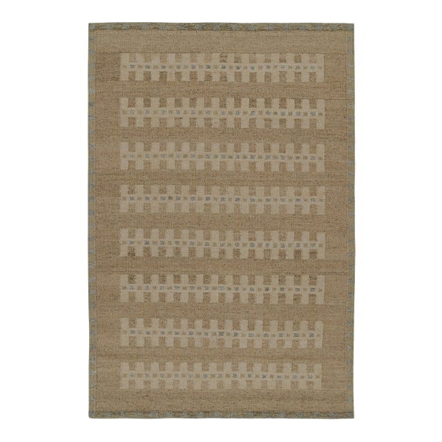 Rug & Kilim’s Scandinavian Style Kilim Rug in Beige with Geometric Patterns - 5x7 For Sale