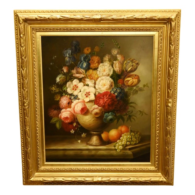 Dutch Artis, Floral Still Life, Oil Painting, Framed For Sale