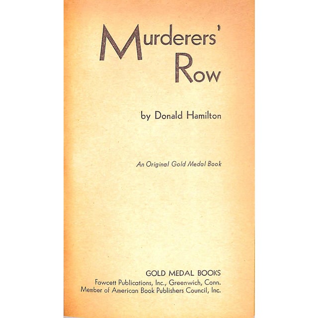Traditional "Murderers' Row: A New Matt Helm Story #5" 1962 Hamilton, Donald For Sale - Image 3 of 5