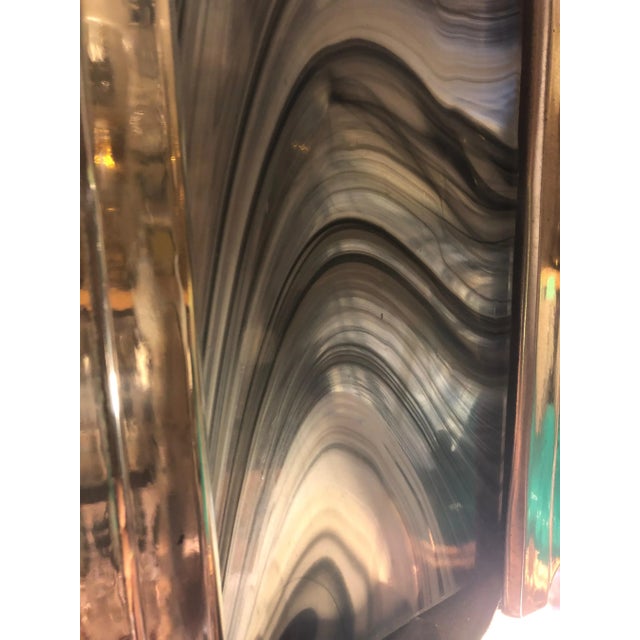 1940s Art Deco Chrome and Art Glass Pendant Chandelier For Sale - Image 10 of 12