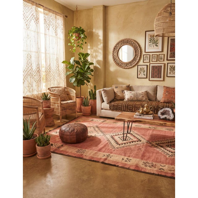 Textile Vintage Rose Pink Moroccan Rug - 12.8 X 5.4 Ft For Sale - Image 7 of 8