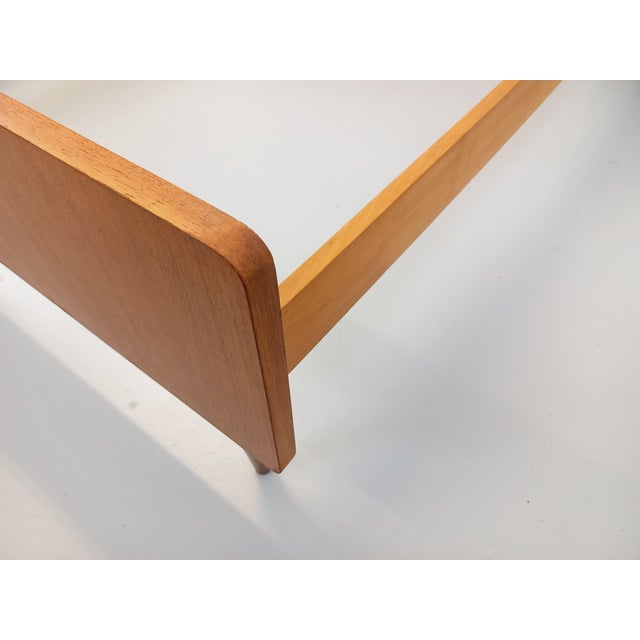 Vintage Scandinavian-Style Teak Double Bed with Suspended Bedside Tables and Integrated Lamps, 1960s For Sale - Image 13 of 18