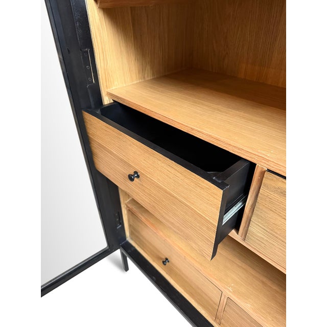 Wood Roland Iron & Oak Display Cabinet For Sale - Image 7 of 7