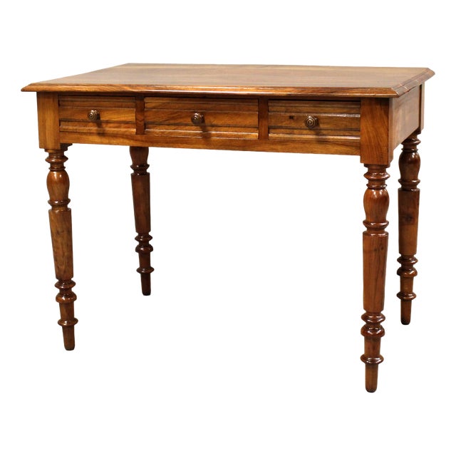 Antique Desk Table in Walnut, 1800s For Sale