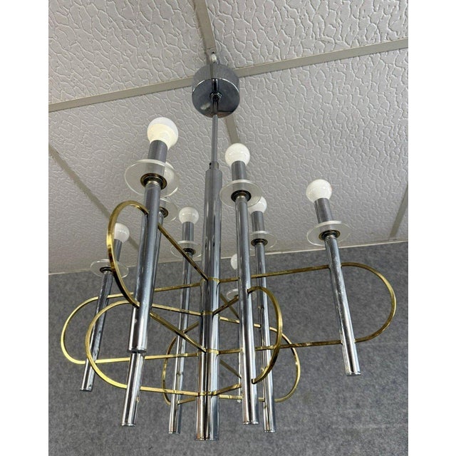Vintage Eight-Light Chandelier by Gaetano Sciolari, 1970s For Sale - Image 6 of 8