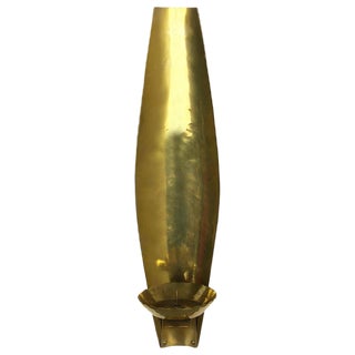 Brutalist Brass Wall Candleholder by Emil Funk KG, Germany, 1950s For Sale