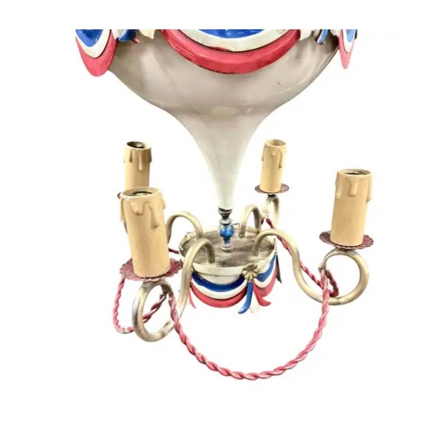 Maison Jansen Maison Jansen Toleware Hot Air Balloon Chandelier, Mid Century French For Sale - Image 4 of 8