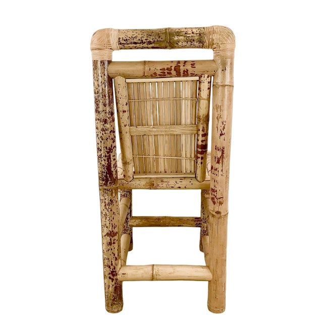 Vintage Natural Bamboo Side Chair With Wrapped Details For Sale - Image 9 of 18