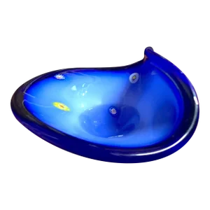 Vintage Fratelli Toso Murano Style Cobalt Blue With Colorful Millefiore Bowl