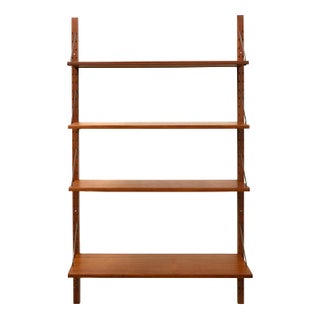 Danish Wall Shelving in Teak and Brass, 1960s, Set of 6 For Sale