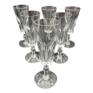 Polignac Model Champagne Glasses in Baccarat Cut Crystal, 1957, Set of 6 For Sale