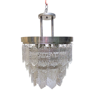 Mid-Century Modern Chandelier With Art Deco Crystals