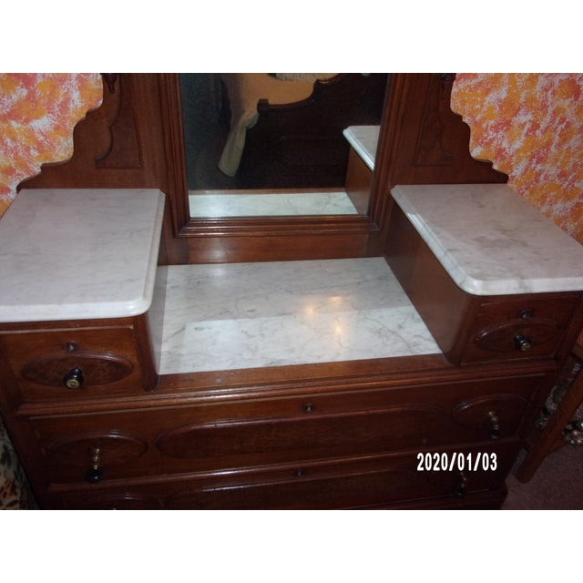 Wood Late 19th Century Renaissance Revival Dresser W/Marble Top For Sale - Image 7 of 12
