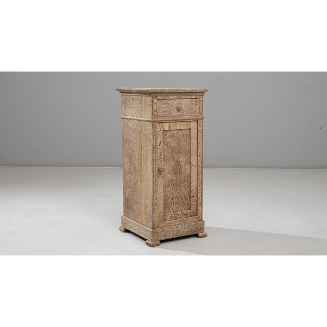 1900s French Oak Bedside Table With Drawer For Sale - Image 17 of 18