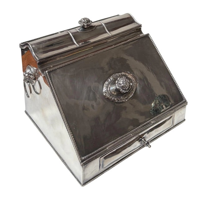 Antique Silver Inkwell & Document Box For Sale In Los Angeles - Image 6 of 6