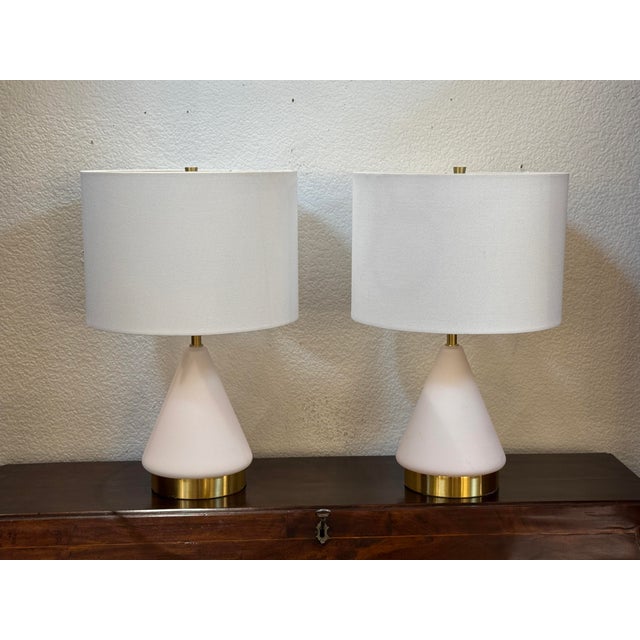 Contemporary West Elm Metalized Glass Table Lamps - a Pair For Sale - Image 3 of 12
